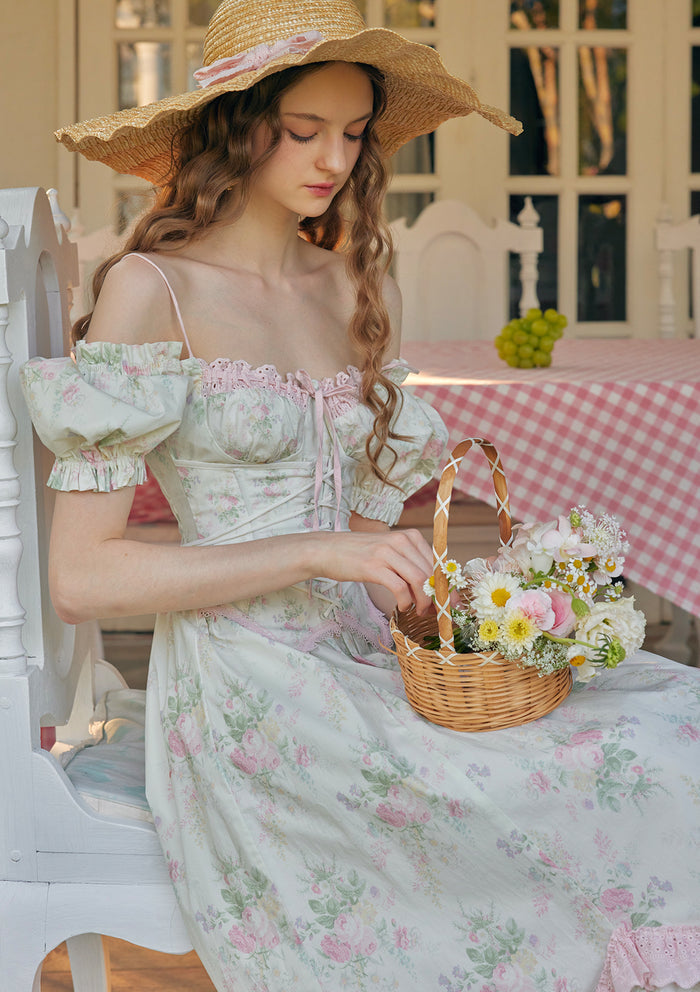 Lacemade coquette sage green dress - romantic aesthetic look