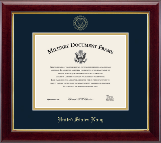 U.S. Navy Gold Embossed Certificate Frame (Horizontal)*