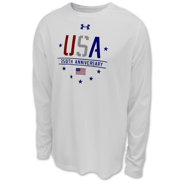 USA 250th Anniversary Under Armour Tech Stretch Long Sleeve T-Shirt (White)