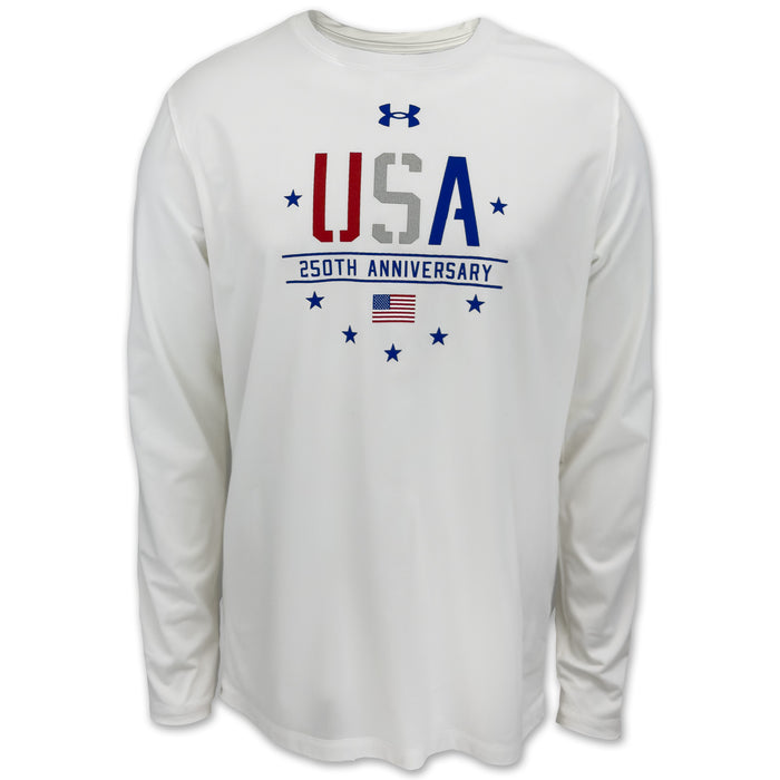 USA 250th Anniversary Under Armour Tech Stretch Long Sleeve T-Shirt (White)