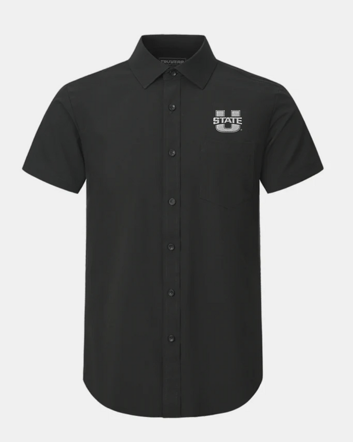 USU Phenom Classic Black Short Sleeve Dress Shirt