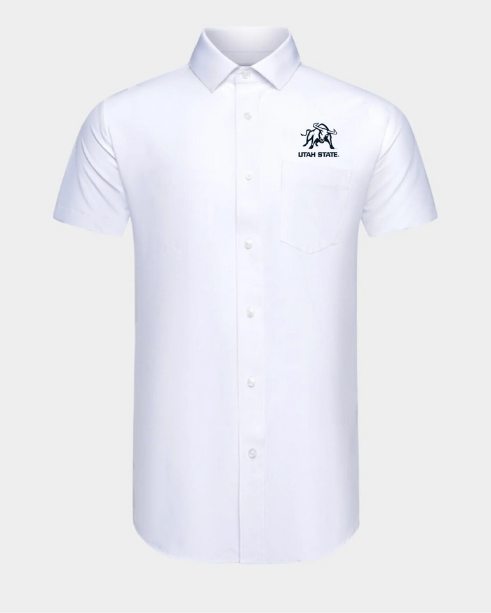 USU Phenom Classic White Short Sleeve Dress Shirt