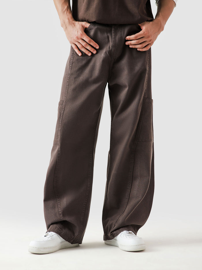 Mocha brown Utility V1 cargo pants male model back view Pakistan – GROOVY
