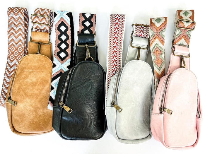 Vegan Leather Sling Purse - Pink