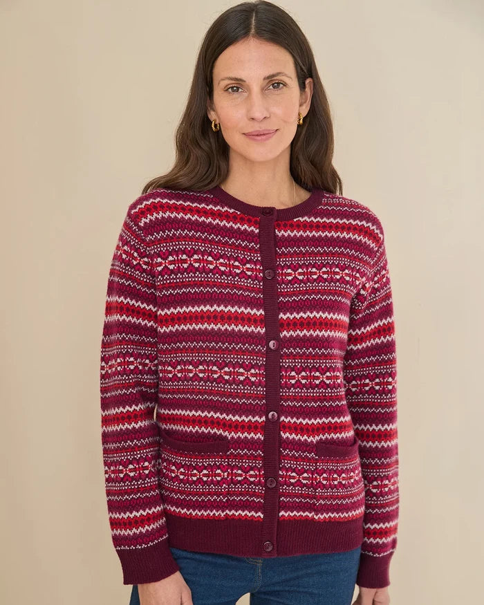 Vera Fairisle Design Pure Lambswool Cardigan