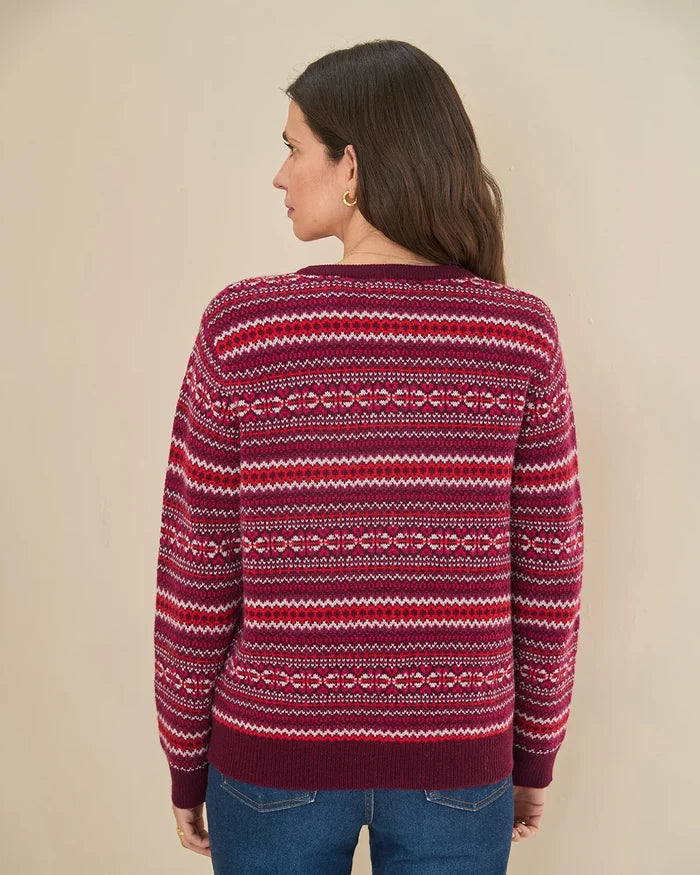 Vera Fairisle Design Pure Lambswool Cardigan