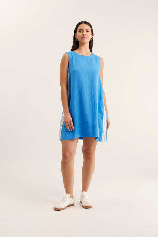 Vespa Mini Linen Dress In Cornflower
