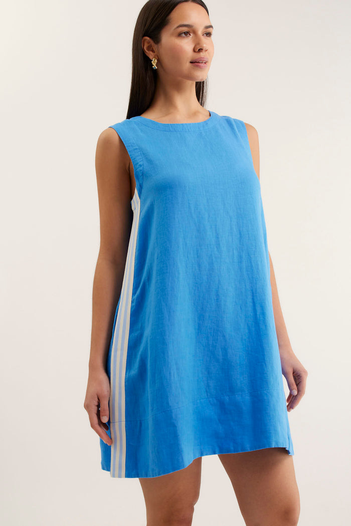 Vespa Mini Linen Dress In Cornflower