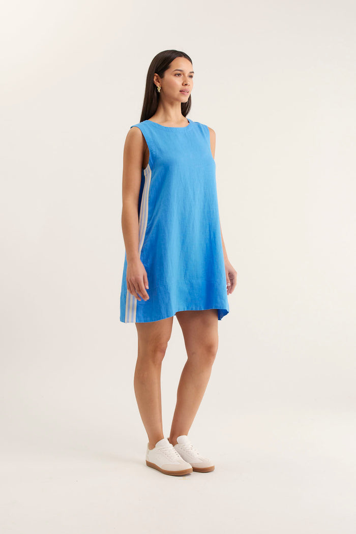Vespa Mini Linen Dress In Cornflower