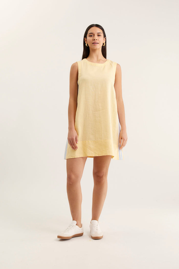 Vespa Mini Linen Dress In Lemon