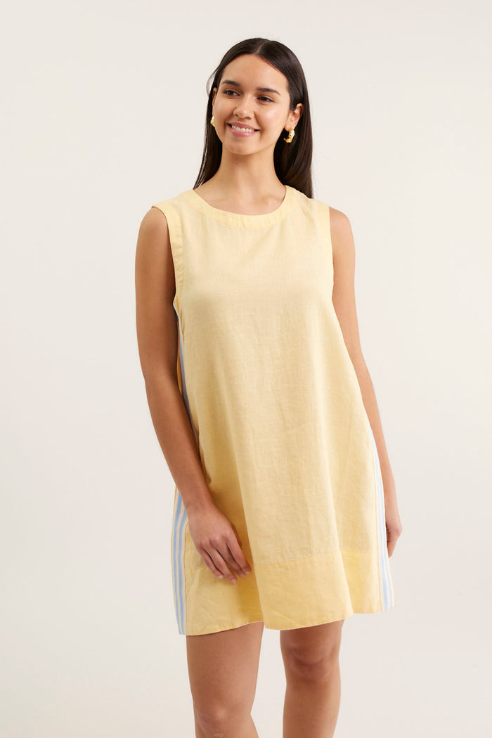 Vespa Mini Linen Dress In Lemon