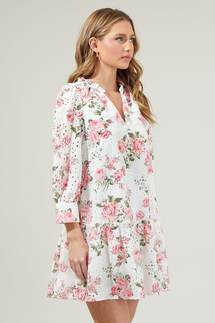 Villa Garden Eyelet Mini Dress