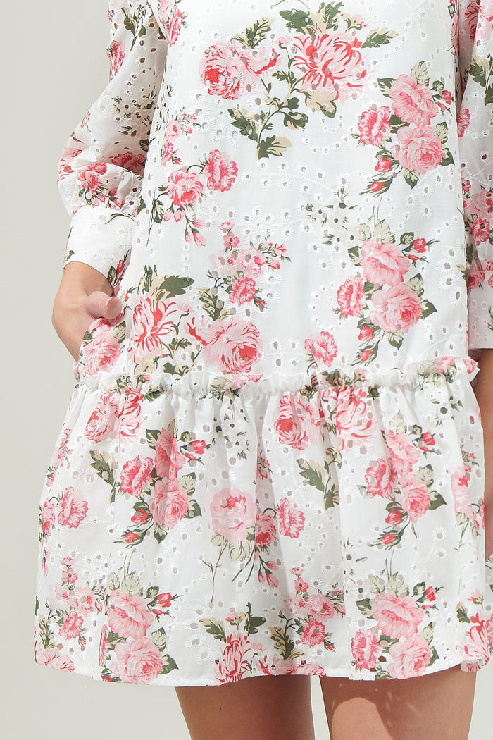 Villa Garden Eyelet Mini Dress