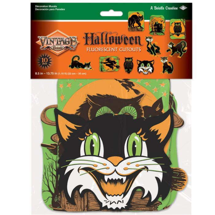 Vintage Halloween Fluorescent Cutouts