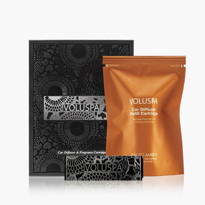 Voluspa Car Diffuser Starter Kit Baltic Amber
