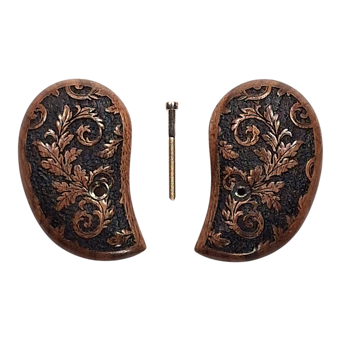 Walnut Inked Floral Standard Bond Arms Derringer Grips