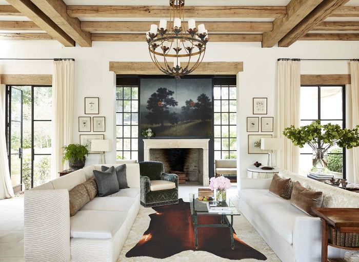 Brown with Red Cowhide Rug #B2652