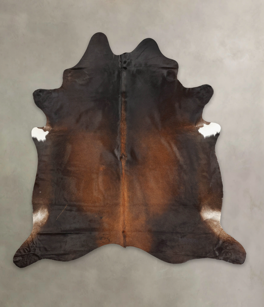 Brown with Red Cowhide Rug #B2871