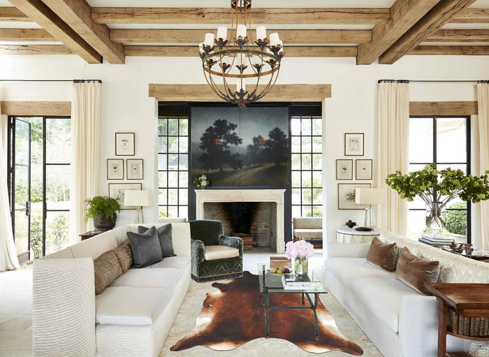 Brown with Red Cowhide Rug #B3077