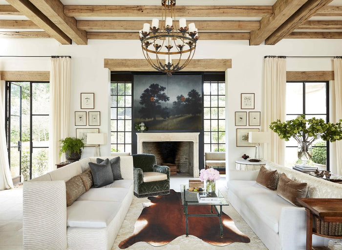 Brown with Red Cowhide Rug #B3063