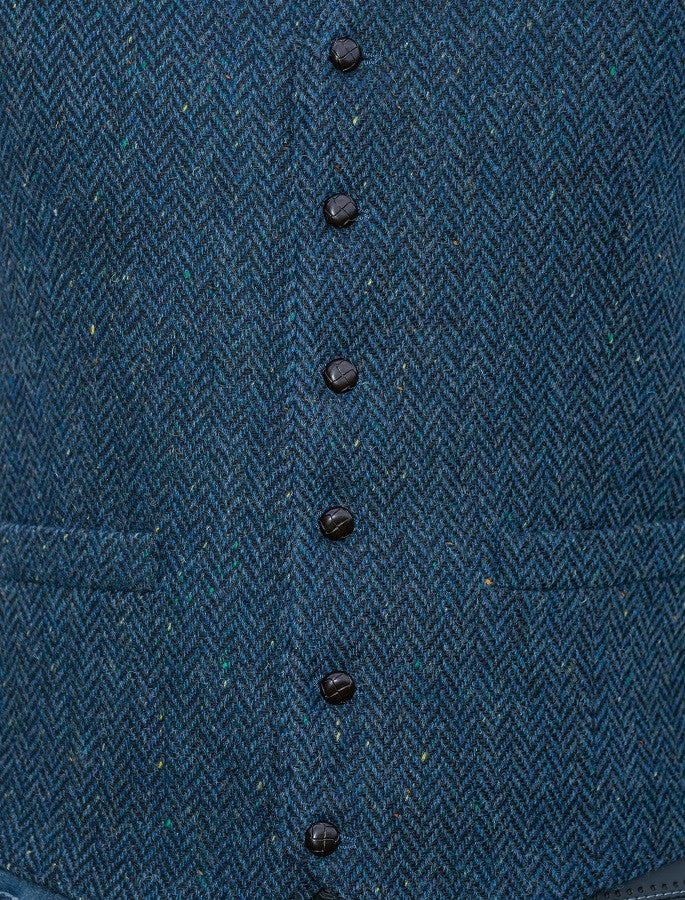 WB Yeats Blue Herring tweed waistcoat