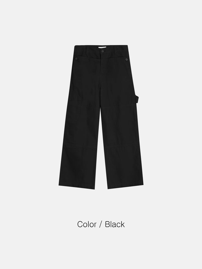 Wide Utility Pants - BLACK / CHARCOAL