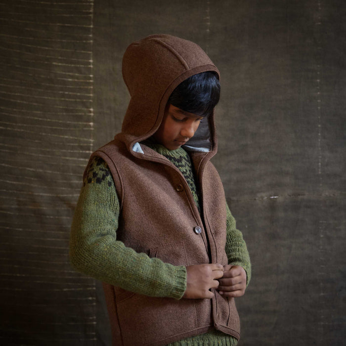 Wind Baby & Kids Vest - Boiled Merino Wool - Hazelnut