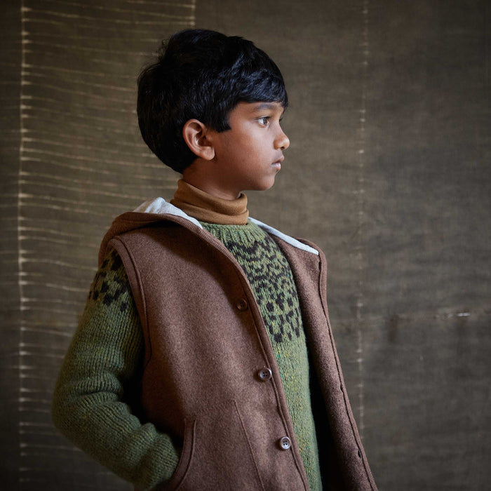 Wind Baby & Kids Vest - Boiled Merino Wool - Hazelnut