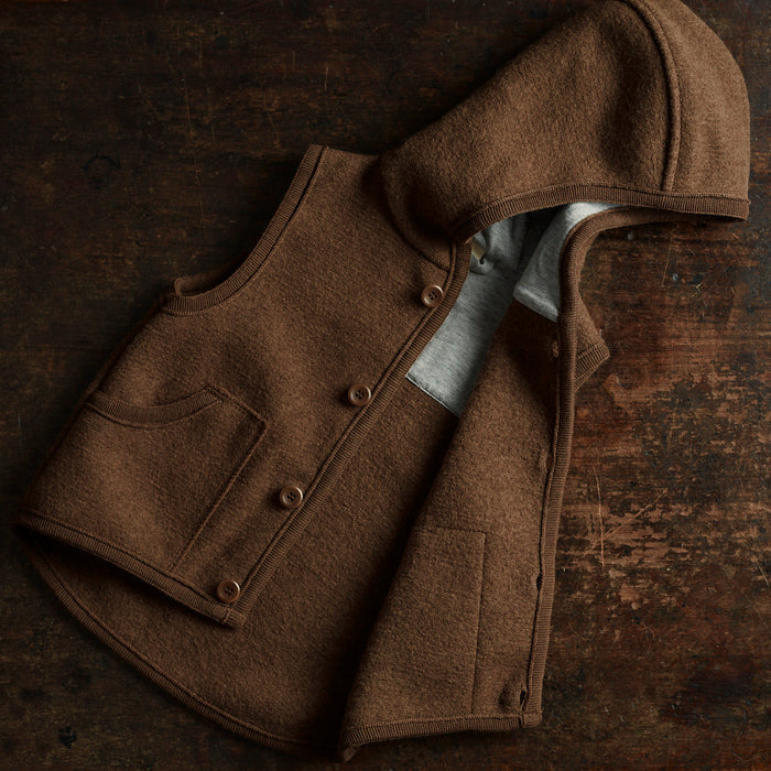 Wind Baby & Kids Vest - Boiled Merino Wool - Hazelnut
