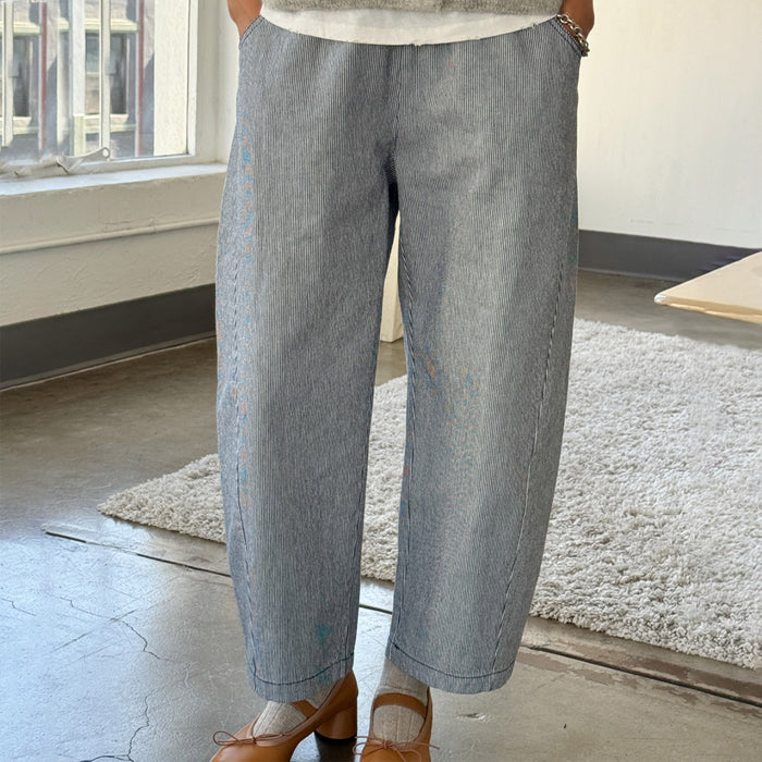 Women's Cotton Arc Pants - Blue Stripe