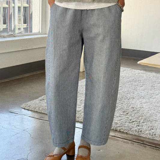 Women's Cotton Arc Pants - Blue Stripe