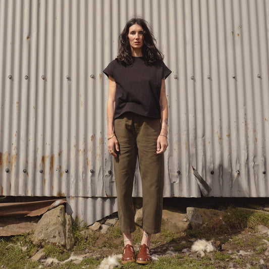 Women's Cotton Arc Pants - Olive Canvas