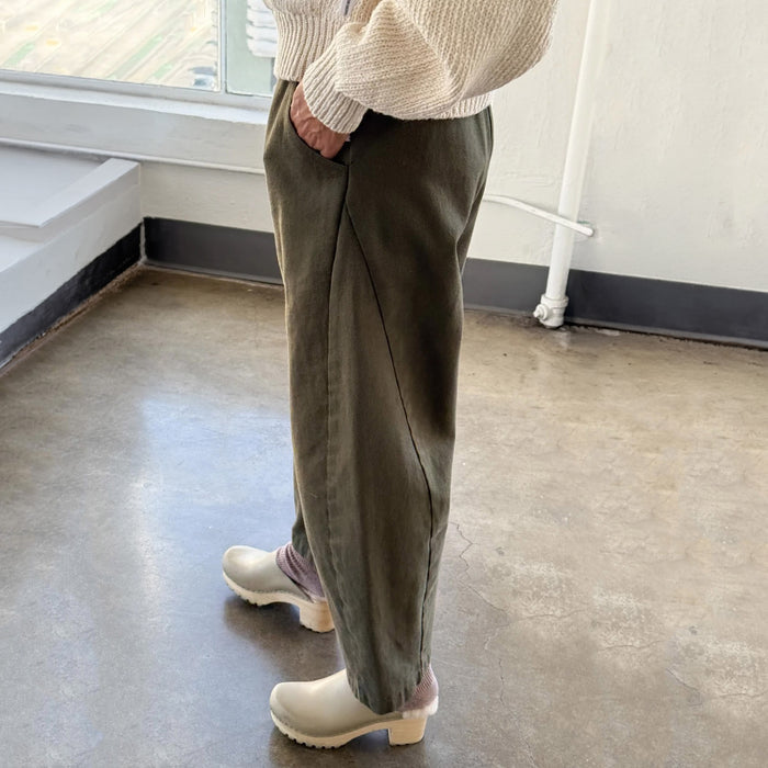 Women's Cotton Arc Pants - Olive Canvas