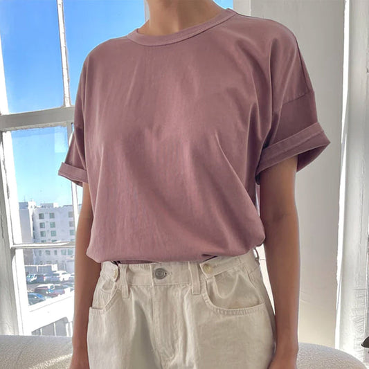 Women's Cotton Her Tee - Dried Rose