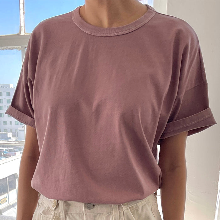 Women's Cotton Her Tee - Dried Rose