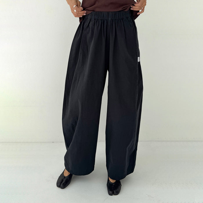 Women's Cotton Parachute Pants - Black