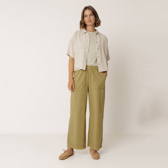 Women's Cotton Poplin Lightweight Trousers - Manzana