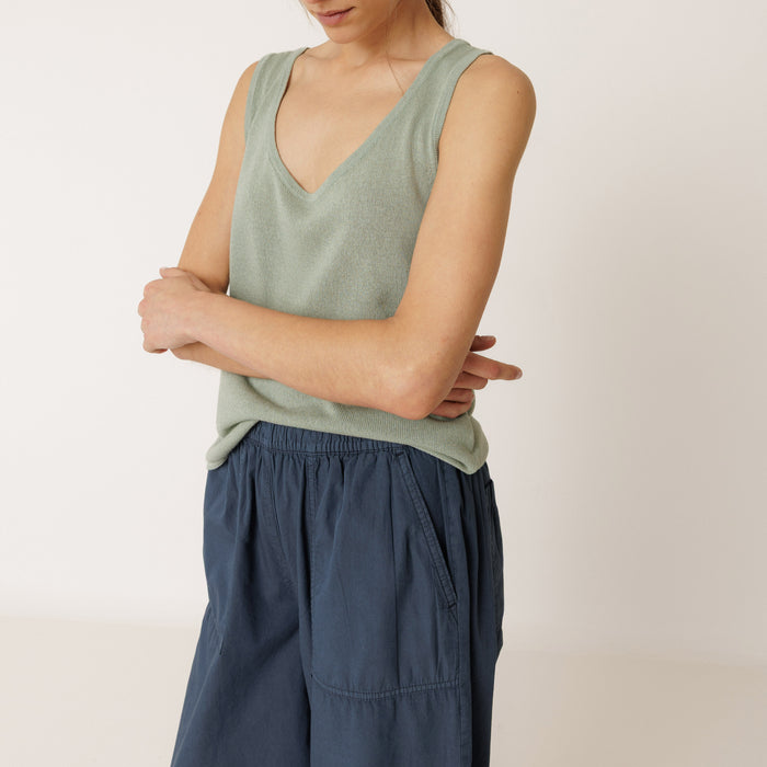 Women's Cotton Poplin Lightweight Trousers - Marino