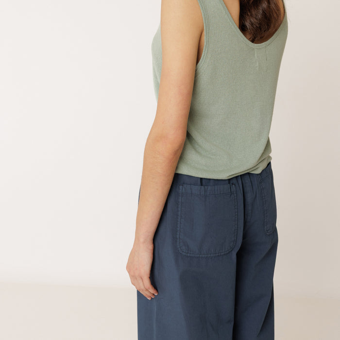 Women's Cotton Poplin Lightweight Trousers - Marino