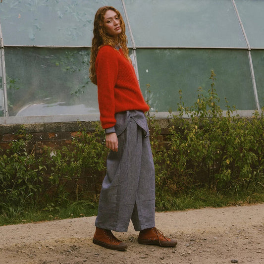 Women's Hemp/Cotton Leila Trousers - Railroad Stripe
