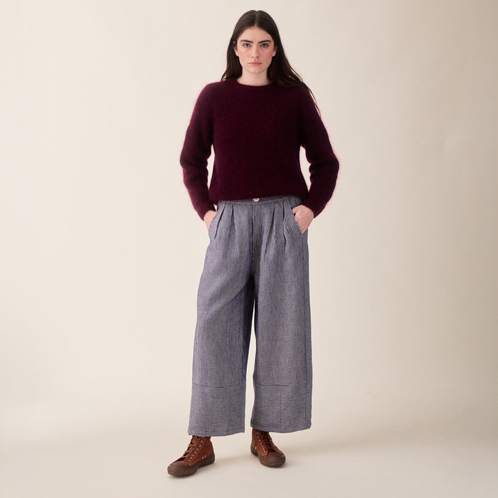 Women's Hemp/Cotton Leila Trousers - Railroad Stripe