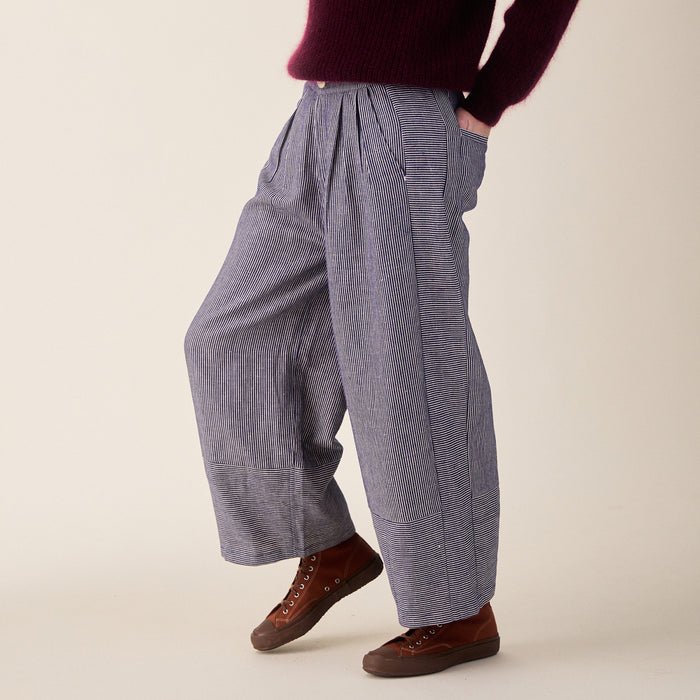 Women's Hemp/Cotton Leila Trousers - Railroad Stripe