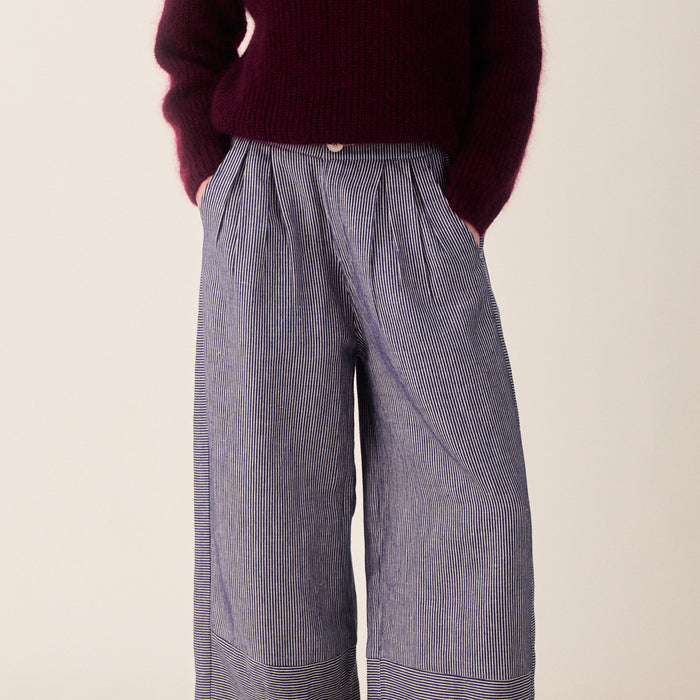 Women's Hemp/Cotton Leila Trousers - Railroad Stripe