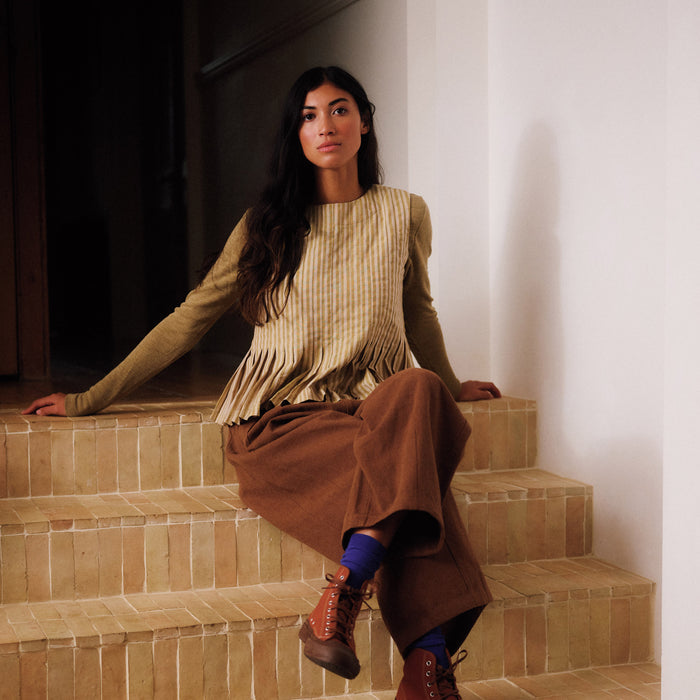 Women's Linen & Cotton Leila Trousers - Earth