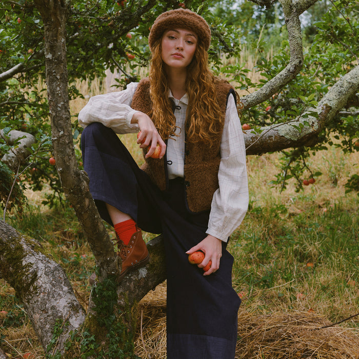 Women's Linen/Cotton Leila Trousers - Indigo Mix