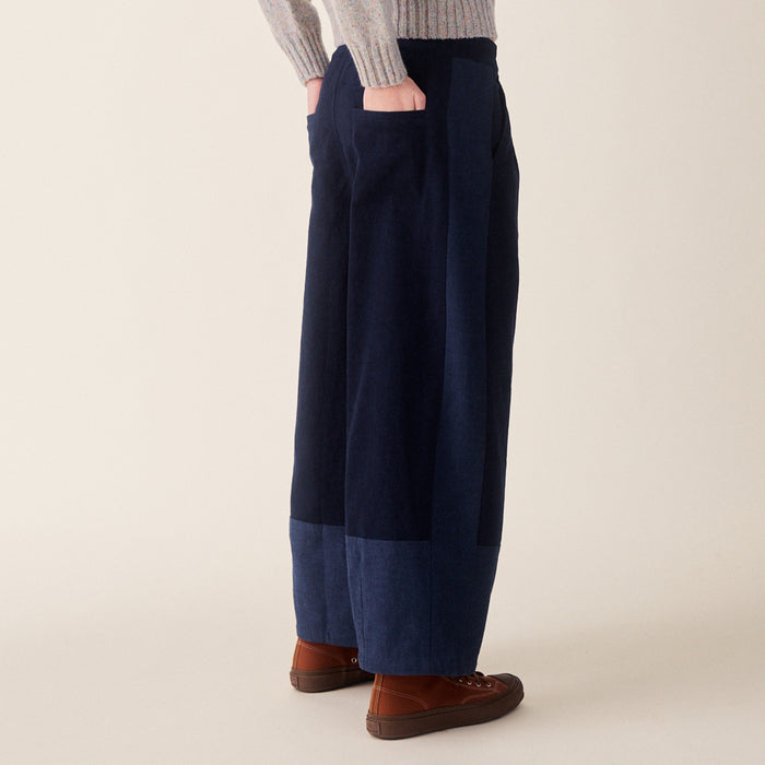 Women's Linen/Cotton Leila Trousers - Indigo Mix