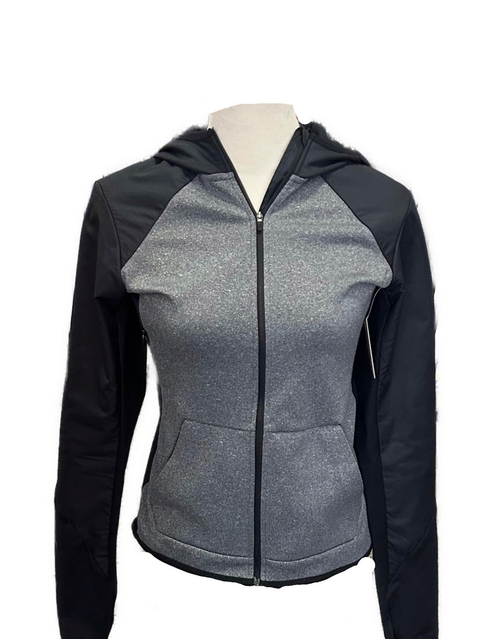 Women's Nike Dri-Fit Full-Zip Hooded Gray/Black Jacket Size S