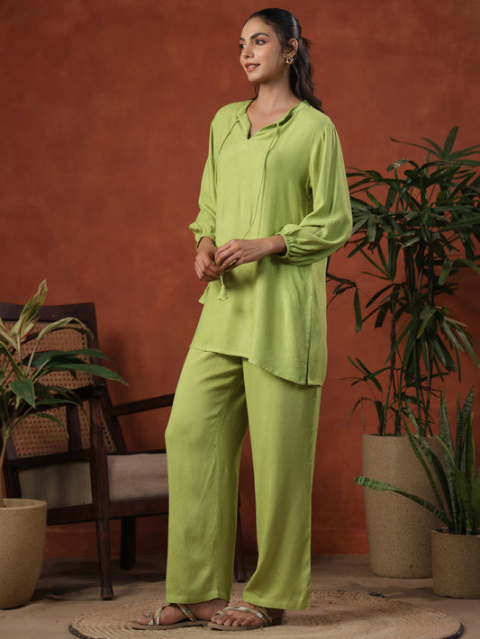 Women's Parrot Green Co ord Set