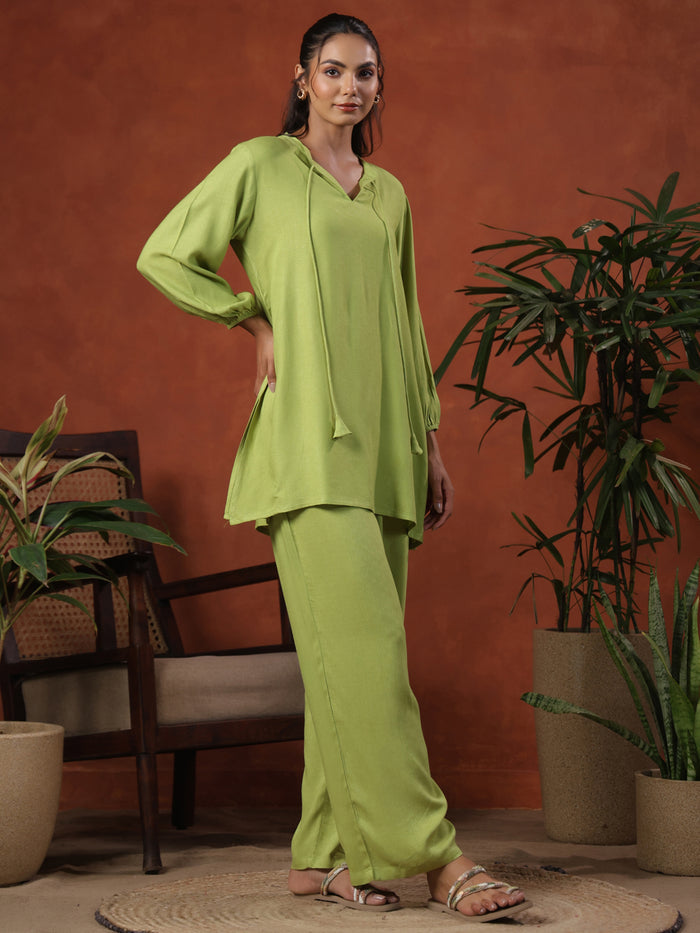 Women's Parrot Green Co ord Set