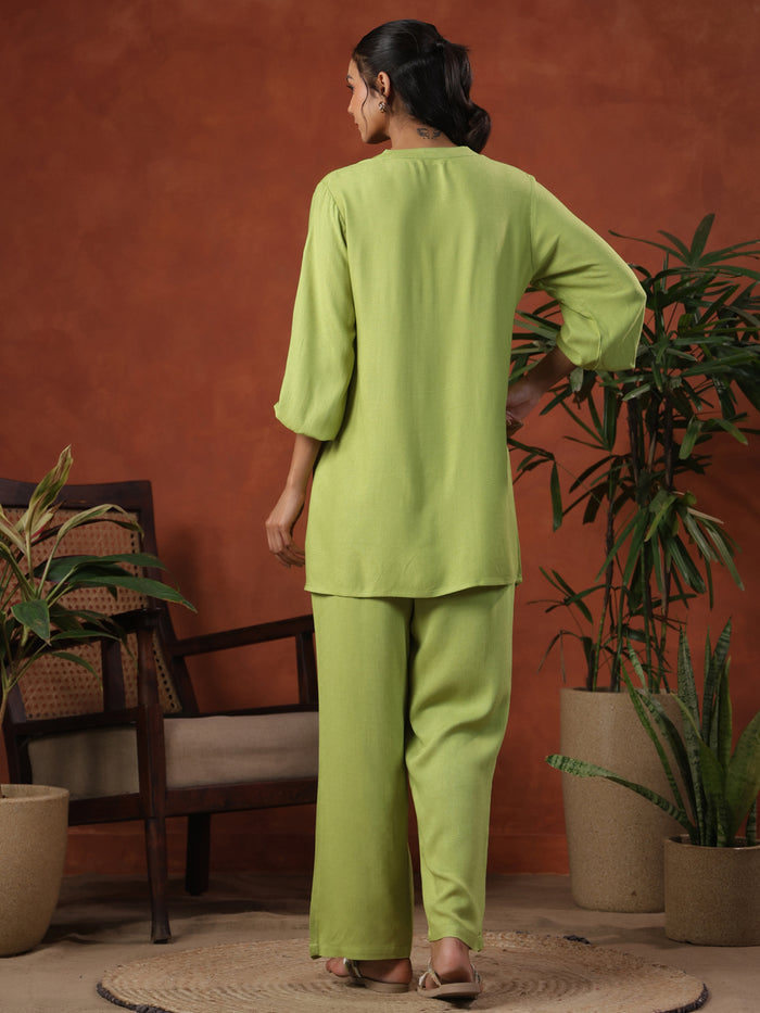 Women's Parrot Green Co ord Set